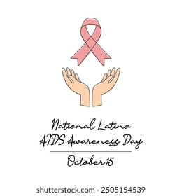 line art of National Latino AIDS Awareness Day gut für National Latino AIDS Awareness Day feiern. Strichart.