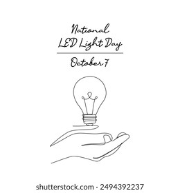 line art of National LED Light Day good for National LED Light Day celebrate. line art.