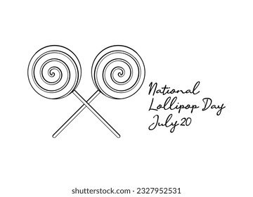 line art of national lollipop day good for national lollipop day celebrate. line art. illustration.