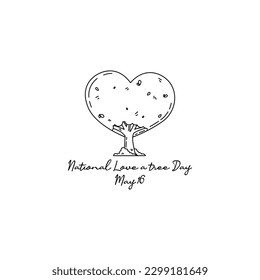 line art of national love a tree day good for national love a tree day celebrate. line art. illustration.