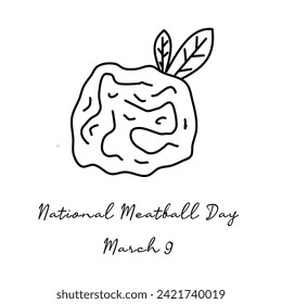 line art of National Meatball Day good for National Meatball Day celebrate. line art. illustration.