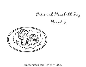 line art of National Meatball Day good for National Meatball Day celebrate. line art. illustration.