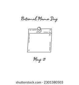 line art of national memo day good for national memo day celebrate. line art. illustration.