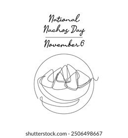 line art of National Nachos Day good for National Nachos Day celebrate. line art.