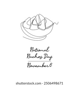 line art of National Nachos Day good for National Nachos Day celebrate. line art.