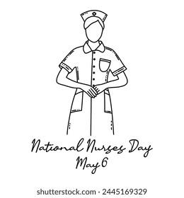 line art of National Nurses Day good for National Nurses Day celebrate. line art. illustration.