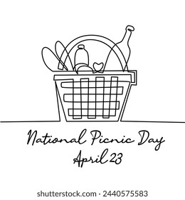 line art of National Picnic Day good for National Picnic Day celebrate. line art. illustration.