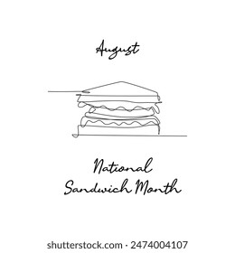 line art of National Sandwich Month good for National Sandwich Month celebrate. line art.