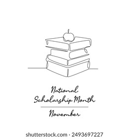 line art of National Scholarship Month good for National Scholarship Month celebrate. line art.