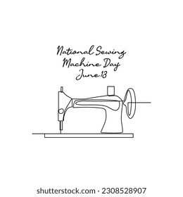 line art of national sewing machine day good for national sewing machine day celebrate. line art. illustration.