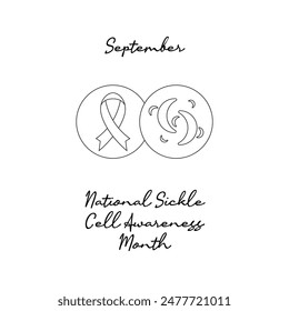 line art of National Sickle Cell Awareness Month good for National Sickle Cell Awareness Month celebrate. line art.