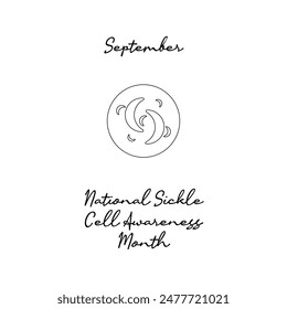 line art of National Sickle Cell Awareness Month good for National Sickle Cell Awareness Month celebrate. line art.