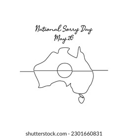 line art of national sorry day good for national sorry day celebrate. line art. illustration.
