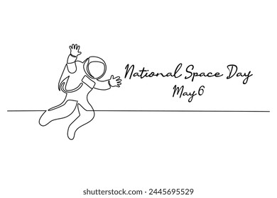 line art of National Space Day good for National Space Day celebrate. line art. illustration.