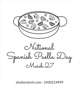 line art of National Spanish Paella Day good for National Spanish Paella Day celebrate. line art. illustration.