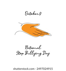 line art of National Stop Bullying Day good for National Stop Bullying Day celebrate. line art.