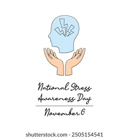 line art of National Stress Awareness Day good for National Stress Awareness Day celebrate. line art.