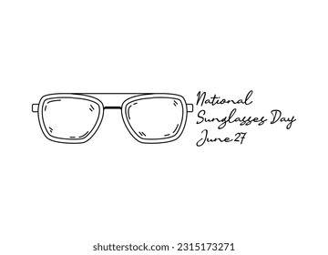 line art of national sunglasses day good for national sunglasses day celebrate. line art. illustration.