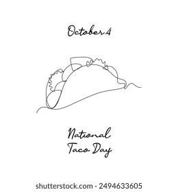 line art of National Taco Day good for National Taco Day celebrate. line art.