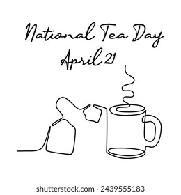 line art of National Tea Day good for National Tea Day celebrate. line art. illustration.