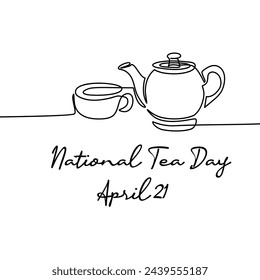 line art of National Tea Day good for National Tea Day celebrate. line art. illustration.