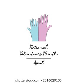 line art of National Volunteers Month good for National Volunteers Month celebrate. line art.