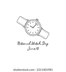 line art of national watch day good for national watch day celebrate. line art. illustration.