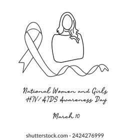 line art of National Women and Girls HIV AIDS Awareness Day good for National Women and Girls HIV AIDS Awareness Day celebrate. line art. illustration.