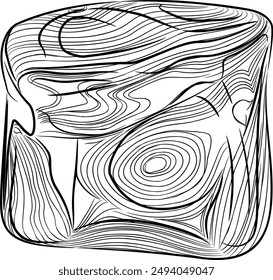 Line art of natural untreated malachite gem. Vector illustration of malachite ornamental stone. Malachite, with its exquisite mesmerizing patterns, is a coveted piece of jewelry