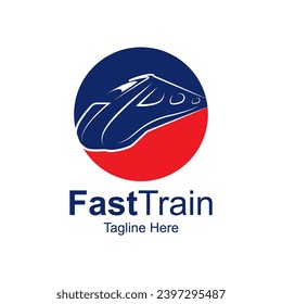 Line Art Negative Space Fast Bullet Bahn Logo Design Vorlage mit Circle.