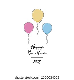 line art of New Year 2025 good for New Year 2025 celebrate. line art.