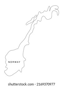 Line art norway map. continuous line europe map. vector illustration. single outline. Vector illustration