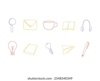 Line Art Object Element Set