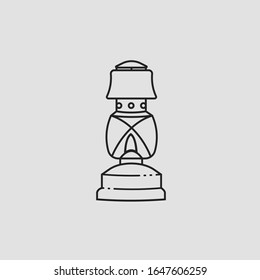 Line art of old lantern or old lamp
