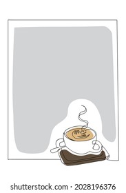 line art or One Line Drawing of coffee. and Coffee cup shop concept. minimalist,