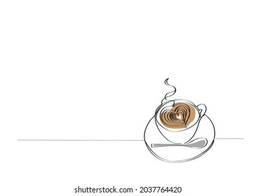 line art or One Line Drawing of coffee. and Coffee cup shop concept. minimalist,