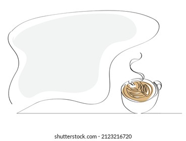 line art or One Line Drawing of coffee. and Coffee cup shop concept. minimalist,