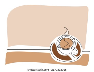 line art or One Line Drawing of coffee. and Coffee cup shop concept. minimalist,