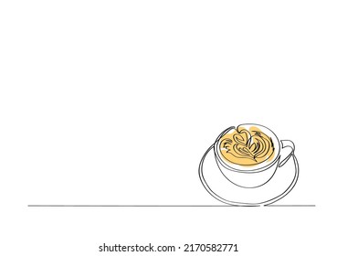 dibujo de línea o dibujo de una línea de café. y el concepto de cafetería. minimalista,