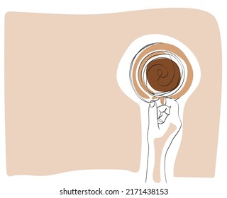 line art or One Line Drawing of coffee. and Coffee cup shop concept. minimalist,