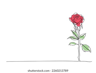 line art or One Line Drawing of  rose flower minimalist drawing vector illustration floral art design