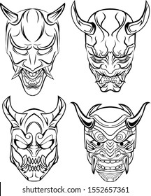 line art oni artwork japan