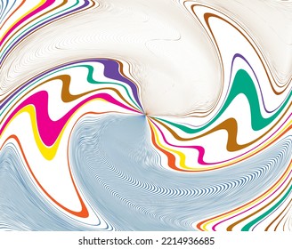 Line art optical art. colorful background. Monochrome background. Optical illusion style. Black dark background. . Graphic ornament. Vector template