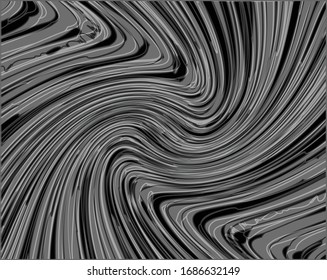  Line art optical art. Psychedelic background. Monochrome background. Optical illusion style. Black dark background. Modern pattern. Abstract graphic texture. Graphic ornament. Vector template