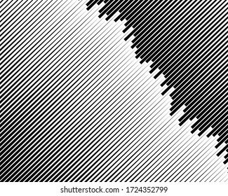  Line art optical art. Psychedelic background. Monochrome background. Optical illusion style. Black dark background. Modern pattern. Abstract graphic texture. Graphic ornament. Vector template
