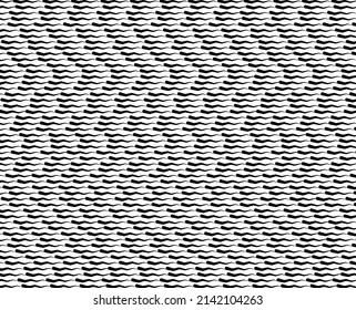 Line art optical art. Psychedelic background. Monochrome background. Optical illusion style. Black dark background. Modern pattern. Abstract graphic texture. Graphic ornament. Vector template
