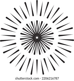 Line art optical art. Psychedelic background. Monochrome background. Optical illusion style. Black dark background. Tire Tracks. Graphic ornament. Vector template