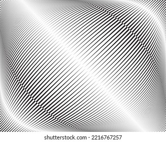  Arte óptico de línea. Fondo psicodélico. Fondo monocromo. Estilo de ilusión óptica. Fondo negro oscuro. ... Ornamento gráfico. Plantilla de vector