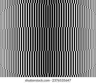 Line art optical art. Psychedelic background. Monochrome background. Optical illusion style. Black dark background. Modern pattern. Abstract graphic texture. Graphic ornament