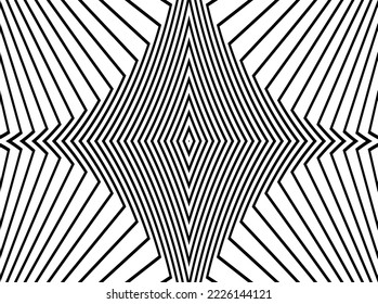Line art optical .Wave design black and white. Pattern Digital image with a psychedelic stripes. Argent base for website, print, basis for banners, wallpapers, business cards, brochure